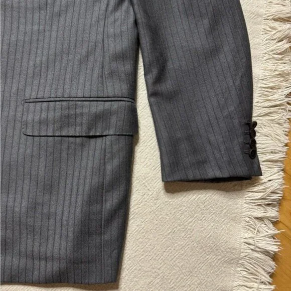 Ermenegildo Zegna Trofeo Men’s Wool Grey Pinstripe Sports Coat Blazer 48R 58 IT - Picture 3 of 11